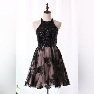 Ombre Prom NWT A Line Sequins Chucky Jewel Lace Mesh Homecoming Cocktail Dress 6